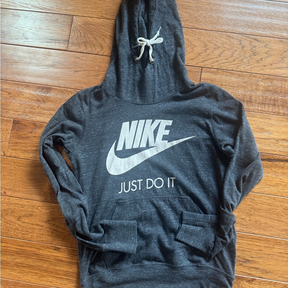 Nike Charcoal Hoodie with Slogan
